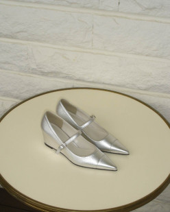 WEDGE MARY JANE SILVER