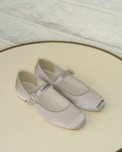 SILK BALLET FLATS SILVER